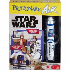 a star wars action figure is shown in the box with it's light saber