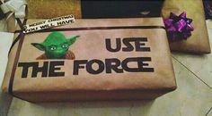 two bags with the words use the force and an image of yoda on them