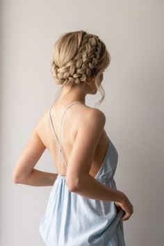 Easy Crown Braid, Crown Braid Updo, Two Dutch Braids, Braided Crown Hairstyles, Dutch Braids, Braided Hairstyle, Wedding Guest Hairstyles, Crown Braid, Braided Hairstyles Updo