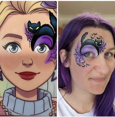 Dragon Ball Z Face Paint, Face Paint Inspiration, Witches Face Paint, Halloween Cat Face Paint, Quick Halloween Face Paint, Halloween Facepaint Kids, Halloween Witch Face Paint, Fall Facepainting Ideas, Autumn Face Paint