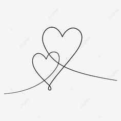 two hearts connected to each other on a white background