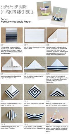 instructions for how to make a paper boat