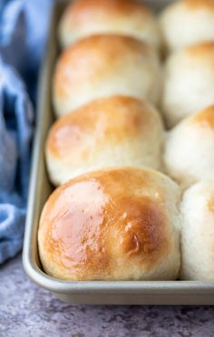 freshly baked rolls in a baking pan ready to be eaten