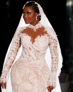 Robe de mariée Wedding Gowns For Black Women, Wedding Dress Inspiration Classy, Jamaican Wedding Dress, Wedding Dresses With Sleeves Plus Size, Wedding Dress For Black Women, White Wedding Dresses Black Women, Wedding Dresses For Black Women, Dream Wedding Dresses Black Women, Wedding Dress Black Women