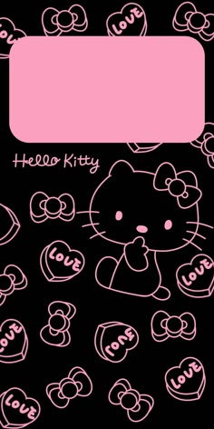 the hello kitty wallpaper is pink and black