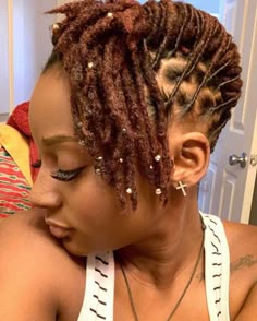 Birthday Loc Styles For Women, Barrel Loc Styles Women, Short Dread Styles, Loc Ideas, Lock Styles, Loc Nation, Loc Updo