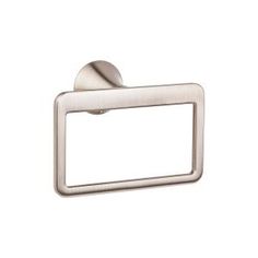 an image of a bathroom towel ring in satin chrome finish on a white wall background