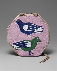 Pigeon Bag, Pigeon Embroidery, Beaded Bird, Bag Embroidery, Tapestry Bag, Beaded Flats, Native American Beadwork, Embroidery Bags, Coeur D'alene