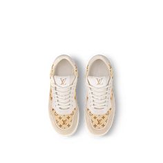 LOUIS VUITTON® - Lv Stadium Sneaker - Natural Shoes Louis Vuitton, Louis Vuitton Paris, Louis Vuitton Gifts, Sneakers Collection, Trunk Bag, Monogram Pattern, Leather Denim, Louis Vuitton Official, Buckle Shoes