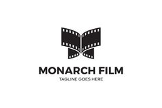 the logo for monarch film, which is designed to look like an open movie strip