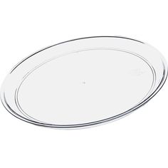 an empty glass plate on a white background