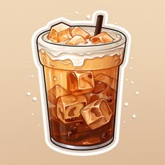 an iced drink with ice cubes in it