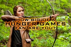 a woman holding a bow and arrow with the words how bigoga's hunger games can be you?