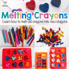 the cover of melting crayons learn how to melt crayons into new creations