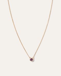 Perfect as a gift or a treat for yourself, our dainty Birthstone Necklace is made from a precious stone set in 14k Gold. Available in 12 colors–select your birth month or mix it up with your favorite color instead. Pairs perfectly with our 14k Gold Birthstone Stud Earrings. Solitaire Birthstone Necklace In 14k Rose Gold, Dainty 14k Gold Birthstone Necklace With Adjustable Chain, Minimalist 14k Gold Birthstone Necklace, Pure Gold Necklace, Gold Birthstone Necklace, Gold Factory, Lovely Necklace, Birth Month, Recycled Gold