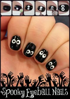 30 Awesome Halloween Nail Art Ideas Halloween Nails Diy, Witch Nails, Halloween 3, Googly Eyes