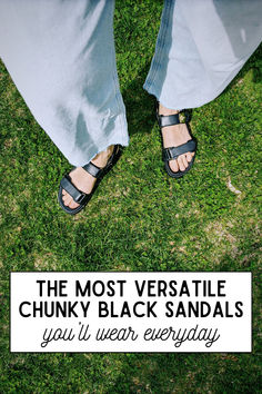 Looking for the perfect pair of comfortable black sandals? Step up your summer shoe game with our favorite black chunky sandals that are perfect for embracing the "ugly sandal trend" and the dad sandal craze. These versatile sandals are perfect for all your summer functions. Click now to find inspiration on the blog! Black Chunky Sandals, Chunky Black Sandals, Dad Sandals, Summer Shoe, Trending Sandals, Chunky Sandals, Let's Talk