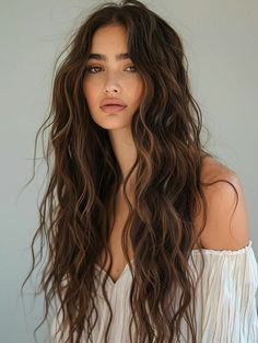 Discover the hottest summer 2024 hairstyles for long hair. Find your perfect look with easy, cute, and quick styles from casual beachy waves to elegant half-updos. Embrace the trend with our guide to simple, trendy, and aesthetic looks that turn heads. Whether you love straight, curly, or embellished hairstyles, get ready for the season with our top picks. Big Long Hairstyles, Long Hairstyles Beach Waves, Natural Waves Long Hair, Loose Perm Women Long Hair, Face Framing Long Wavy Hair, California Waves Hair, Long Wavy Brown Hair Aesthetic, Beach Long Hair Hairstyles, Perm Inspo Long Hair