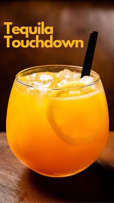 Tequila Touchdown Tequila Touchdown, Super Bowl Cocktails, Game Day Drinks, Superbowl Cocktails, Bowl Cocktails, Cocktail Picks, Perfect Game, Superbowl Party, Lemon Zest