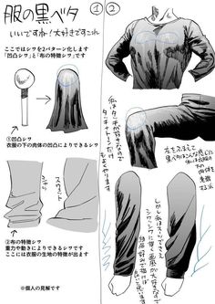 the instructions for how to draw an anime character's body and head in black and white