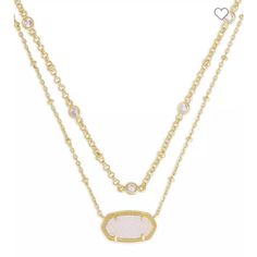 Never Worn! From The Kendra Scott Elisa Collection 14k Gold-Plated; Crystal; Drusy Stone 18" And 20"L With 2" Extension ; 2.38" Frontal Drop Lobster Clasp Closure Still Sold Online: Https://Www.Bloomingdales.Com/Shop/Product/Kendra-Scott-Elisa-Crystal-Drusy-Stone-Layered-Pendant-Necklace-In-14k-Gold-Plated-18-20 Ever Jewels, Kender Scott Necklaces, Layering Kendra Scott Necklaces, Necklace Stacks, Jewelry Kendra Scott, Kendra Scott Elisa, Wishlist 2024, Kendra Scott Necklace, Christmas Clothes