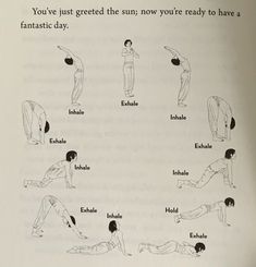 an open book with instructions on how to do yoga