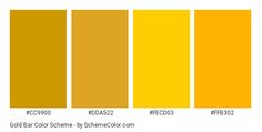 the color chart for different shades of yellow