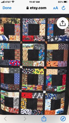 an iphone photo of a multi - colored patchwork quilt