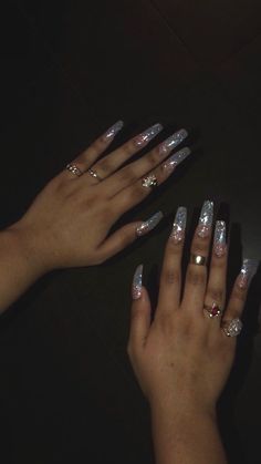 Glitter Acrylic Nails, Acrylic Nails Natural, Glitter Acrylic, Shellac Nails, Hot Nails, Bling Nails, Dope Nails