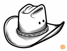 illustration of Classic cowboy hat coloring pages Western Coloring Pages Free Printables, Cowboy Coloring Pages, Western Coloring Pages, Hat Coloring Page, Rodeo Hat, Mandala Turtle, Coloring Page For Adults, Classic Cowboy