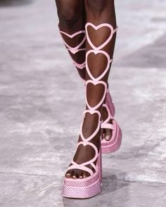 Boot Bling, Pointy Toe Heels, Faux Fur Boots, Round Toe Shoes, Womens Shoes High Heels, Pink Heels, Pink Shoes, London Fashion Week, Shoes Heels Boots