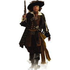 Geoffrey Rush as Captain Barbossa from Pirates of the Caribbean: At World's End life-size cardboard stand-up is perfect for decorating any room or party Great for all ages Can be mounted to wall or door, or stand by itself Solid corrugated cardboard construction Advanced Graphics | Advanced Graphics Pirates of the Caribbean - Captain Barbossa Life-Size Cardboard Stand-Up 74.0 H in black / brown / yellowPaper | 74" H | Wayfair Captain Barbossa, Hector Barbossa, Geoffrey Rush, Pirate Aesthetic, Cardboard Standup, Pirate Costumes, Pirate Stuff, Pirate Outfit, The Carribean