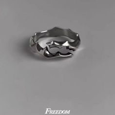 Color: JZ-031-Irregular Ring Size: Adjustable Opening Fashion Element: Fox tail Style: Retro Gothic Baddie, Wax Seal Ring, October Jewelry, Mens Grunge, Dope Jewelry Accessories, Fox Tail, Silver Ring Designs, Mens Rings Fashion, Silver Signet Ring