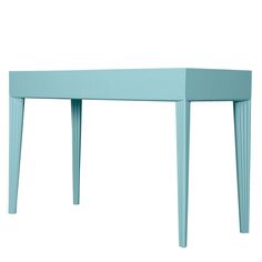 a blue table with two legs on it