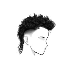 Mens Alt Hairstyles, Short Mullet Haircut, Modern Mullet Mens, Fade Mullet, Messy Hairstyle, Drawing Resources, Alt Hair