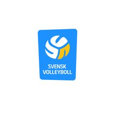 the logo for svensk volleyball is shown on a blue square with yellow and white letters