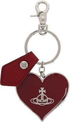 Keychain in silver tone. · Keyring with lobster-clasp · Graphic charm and faux-leather tab · Logo-engraved silver-tone hardware · H6 x W2.75 Supplier color: Red Vivienne Westwood Keychain, Westwood Aesthetic, Fun Beauty Products, Red Keychain, Mirror Keychain, Vivienne Westwood Bags, Vivienne Westwood Jewellery, Nick Nacks, Vivienne Westwood Red