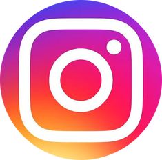 the instagram logo is shown in purple and pink colors with an orange circle around it