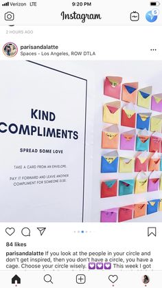 the instagram page on instagram com has an image of paper hearts attached to it