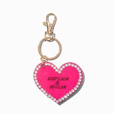 Claire's "Keep Calm & Be Glam" Heart Mirror Keychain Mirror Keychain, Piercing Kit, Heart Mirror, The Keep, Fashionable Jewelry, Wallet Accessories, Jewelry And Accessories, Metal Style, 14kt Gold