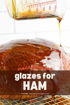 Juicy ham being topped with a shiny glaze. Brown Sugar Ham Recipes, Ham Steak Dinner, Best Ham Recipe, Brown Sugar Glazed Ham, Ham Steak Recipes, Brown Sugar Ham, Ham Glaze Brown Sugar, Easy Easter Recipes, Ham Glaze Recipe