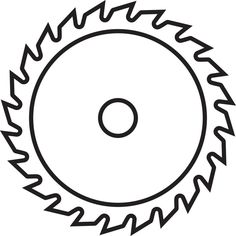 a circular saw blade is shown in this black and white drawing, it looks like the blades