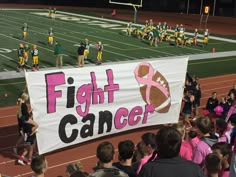 Pink Out Hallway School, Pink Out Banners Football, Posters For School Spirit, Cheer Spirit Signs, Pink Out Run Through Signs Football, Football School Posters, Pink Out Pep Rally Ideas, School Signs Spirit Posters, Cheer Football Signs