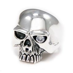 Skull/925 Sterling Silver Ring/White Stone Eye/Skull Ring/Biker Jewelry/Gothic Ring/Silver Biker Rin Rocker Rings, Harley Davidson Jewelry, Biker Rings Mens, Biker Accessories, Gothic Ring, Jewelry Gothic, Biker Jewelry, Biker Rings, Sterling Silver Mens Rings