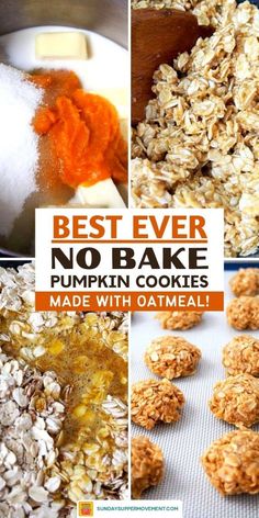 the best ever no bake pumpkin cookies made with oatmeal