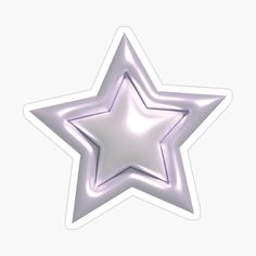 a shiny silver star sticker on a white background