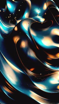 an abstract blue and gold background with curves