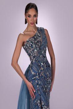 Sara Badr MR151 Spring 2024 evening collection dress. Couture Evening Dress With Sweep Train For Gala, Couture Gown For Gala, Couture Gown For Prom And Gala, Luxury Evening Dress With Sweep Train For Gala, Couture Floor-length Evening Dress For Gala, Luxury Gala Evening Dress With Sweep Train, Luxury Sweep Train Evening Dress For Gala, Luxury Evening Dress With Sweep Train For Cocktail, Luxury Embellished Gown