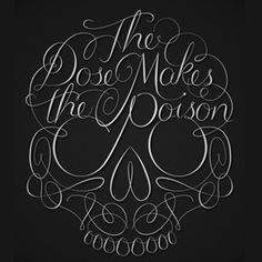 the rose makes the posieson logo on a black background with white writing in it