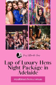 four pictures with text that reads, lap of luxury items night package in alcaladie